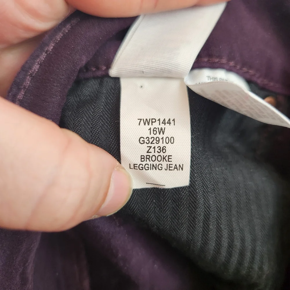 Lucky Brand Brooke Velvet Legging Jean Plum Color